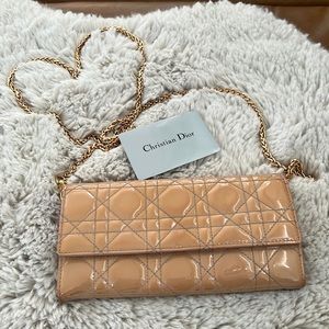 Dior Beige Patent Leather Clutch